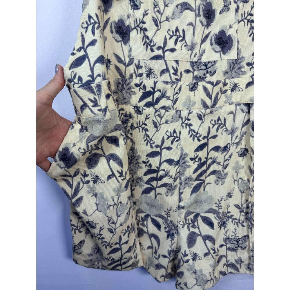 Cider Floral Corduroy Shortalls Romper Cottagecore Granola Girl Plus 3XL - Picture 3 of 9